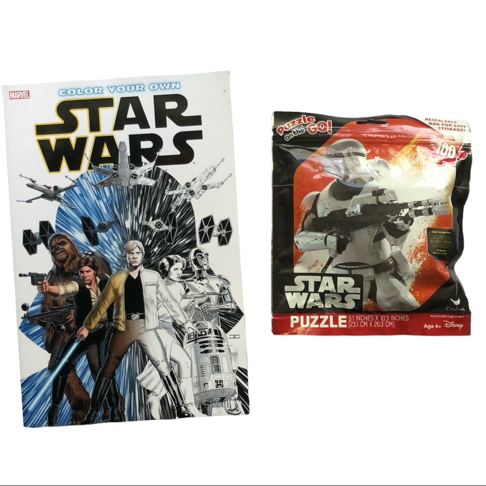 NEW Star Wars Adult Coloring Book  Marvel Disney + Mini Puzzle NEW